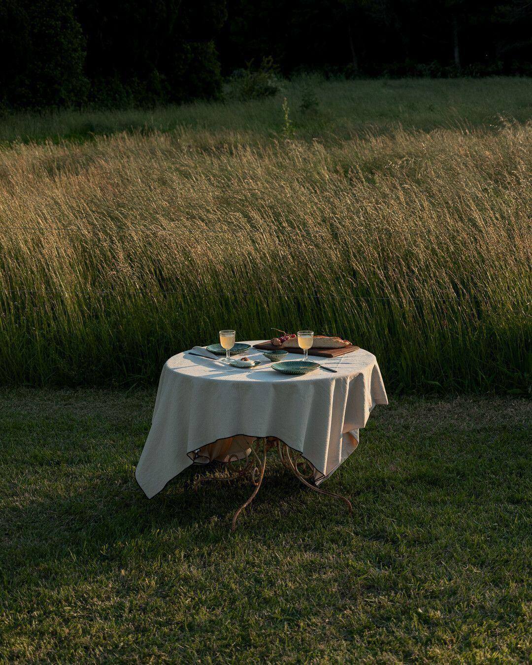Une table dressée dans le paysage